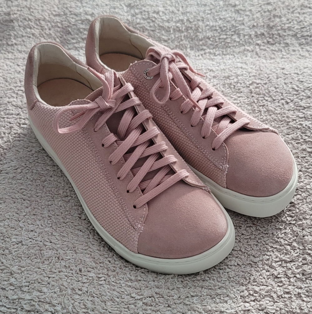 Birkenstock Bend Low Canvas/ Suede Sneakers Soft Pink Sz 38 Narrow